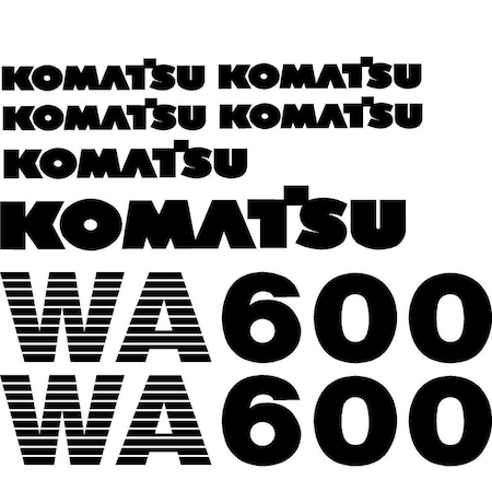 Aftermarket New Komatsu Wheel Loader Wa600 Ns  Decal Set KOMWA600NSDECALSET